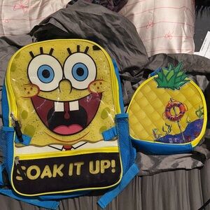 SpongeBob SquarePants Backpack and Lunchbox (Vintage & Rare)